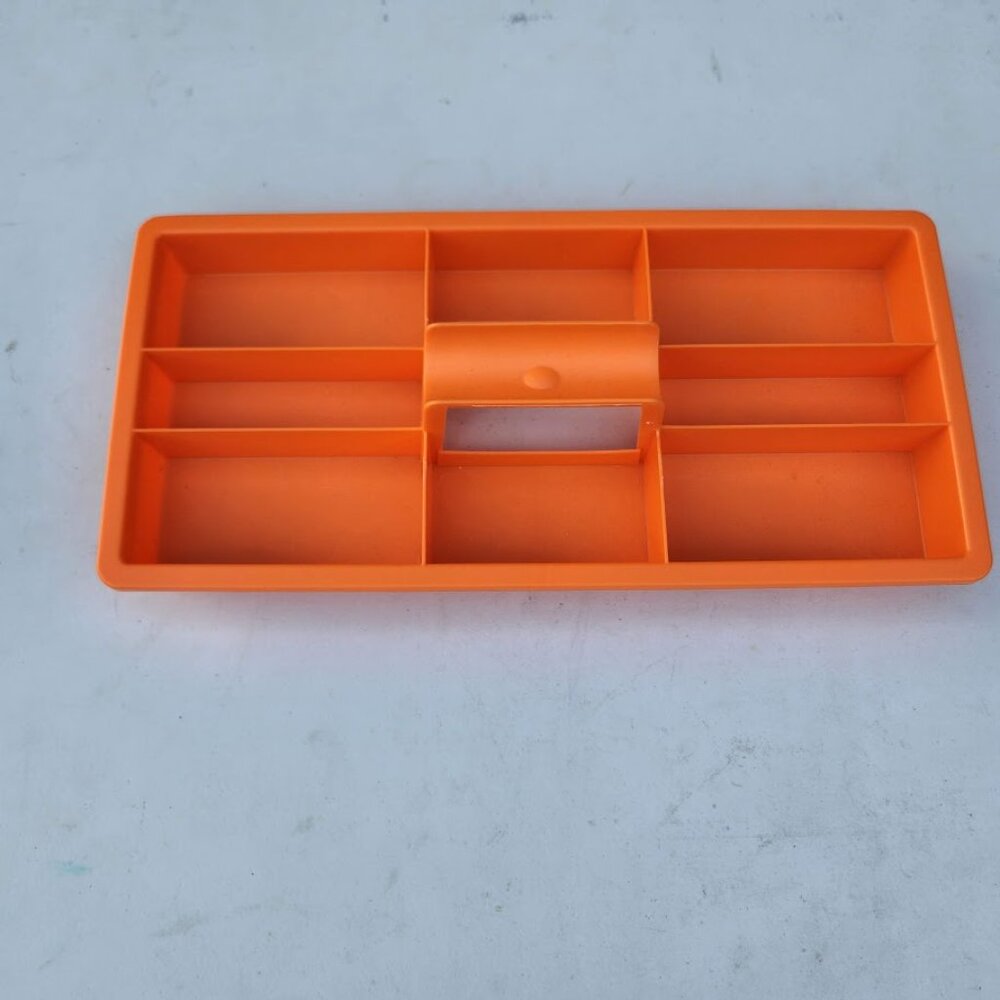 NEW Drawer Organizer Craft Divider with Handle Orange Divided Caddy Arts Crafts